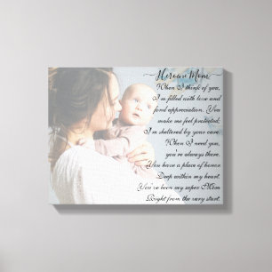 Custom short poem and overlaid horizontal photo canvas print