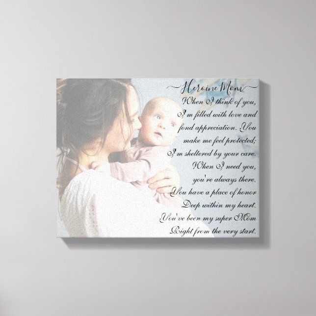 Custom short poem and overlaid horizontal photo canvas print (Front)