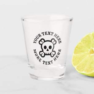 Custom shot glass with death skull logo