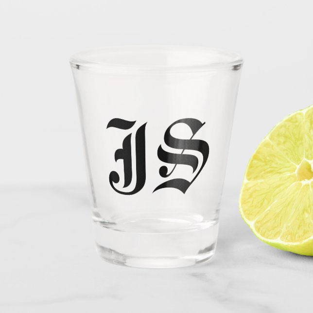 Custom Shot Glass with Initials Personalised Bulk (Front)