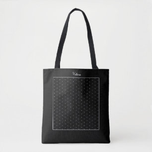 Custom Shoulder Tote Swiss Dots Polka Black