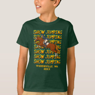 Custom Show Jumping Horse Event Location Date Name T-Shirt