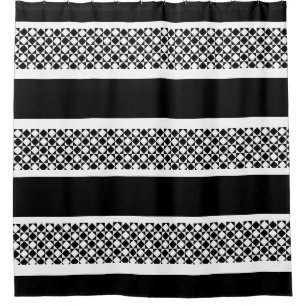 Custom Shower Curtain/Black and White Chequered Curtain
