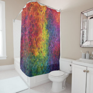 Custom Shower Curtains, Cool Rainbow Abstract Shower Curtain