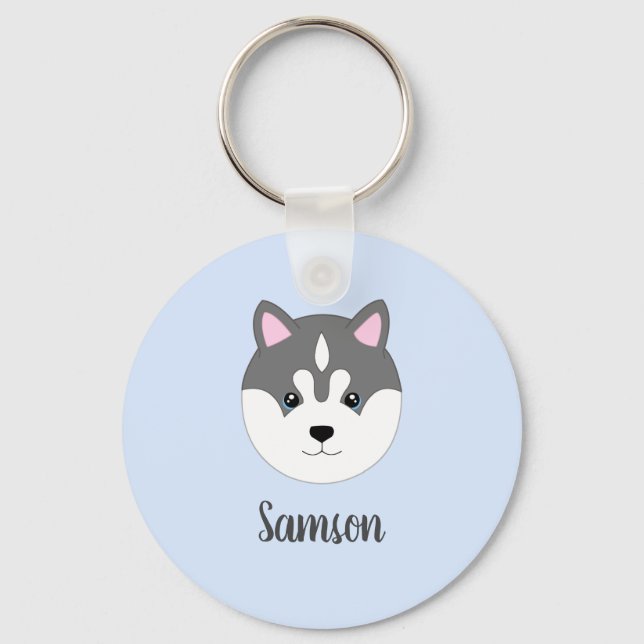 Custom Siberian Husky Dog Key Chain (Front)