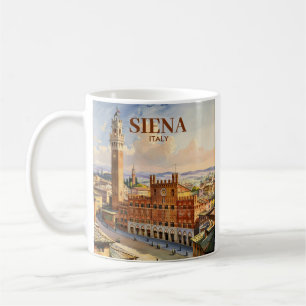 Custom Siena Italy Travel Vintage Piazza del Campo Coffee Mug