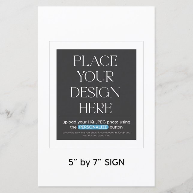 Custom Sign  - 5.5x8.5 in suitable for 5x7in frame (Front)