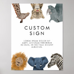 Custom Sign Boy Safari Birthday Party
