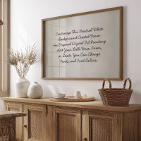 Custom Sign Upload Your Own Words Neutral White