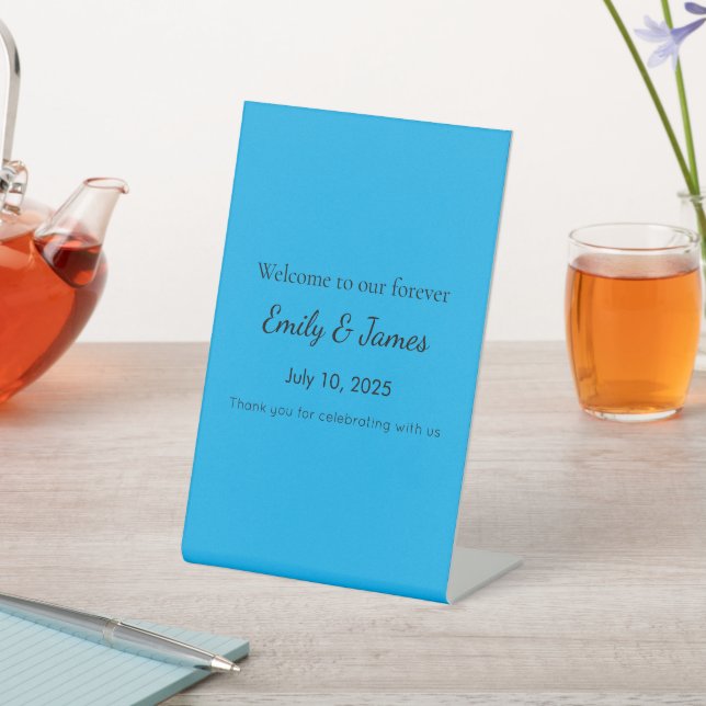 Custom Signage & Displays | Wedding to Business Pedestal Sign (In SItu)