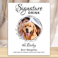 Custom Signature Drink Photo Dog Bar Pet Wedding