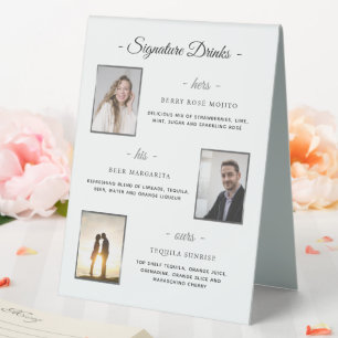 Custom Signature Drinks Silver Wedding Photos