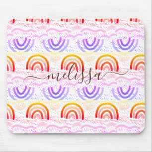 Custom Signature Ombre Rainbow Pattern Mouse Mat