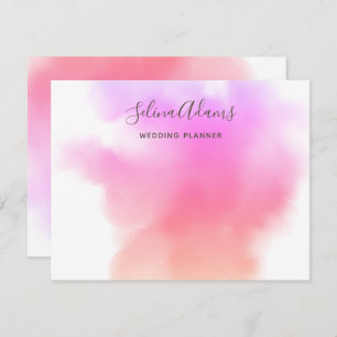 Custom Signature Rainbow Pink Gold Watercolor Card