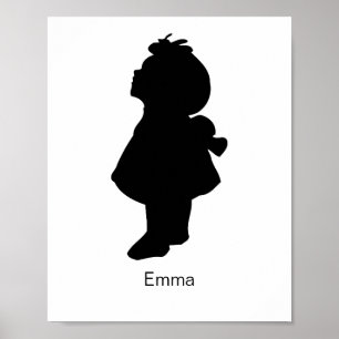 CUSTOM Silhouette, Mothers Day Gift, Kid Silhouett Poster