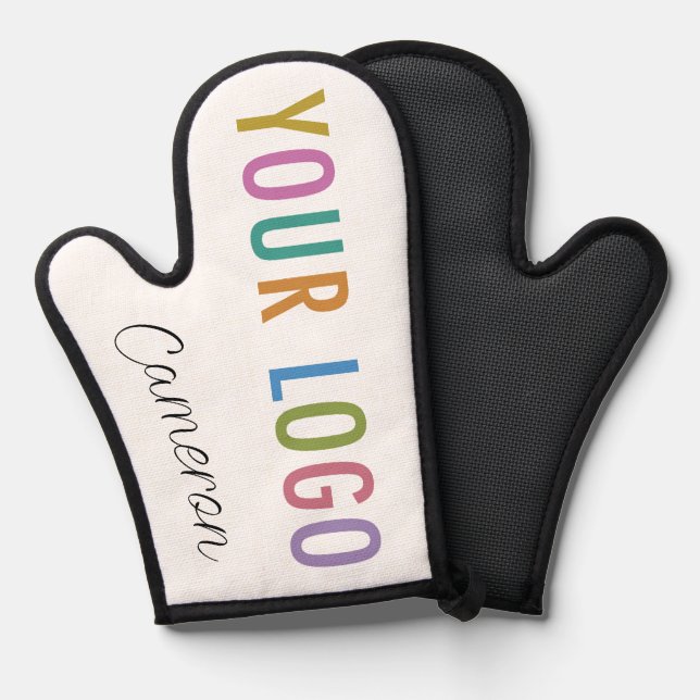 Custom Silicone Oven Mitt with Company Logo & Name (Front/Back)