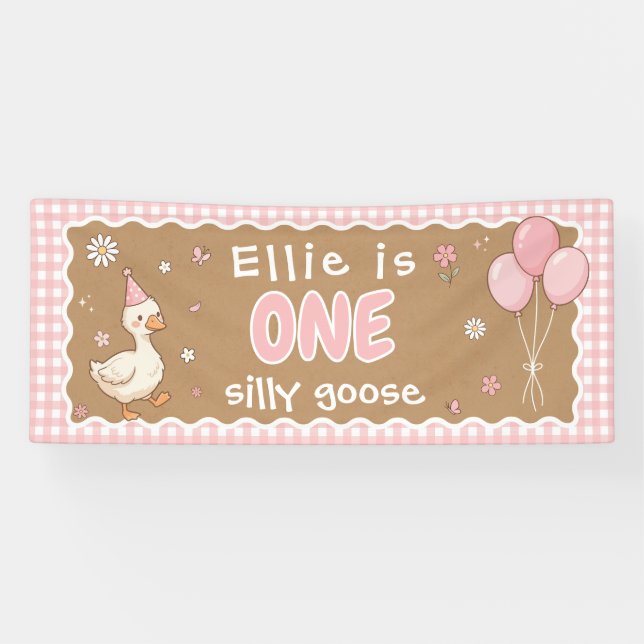 Custom Silly Goose 1st Birthday Banner (Horizontal)