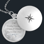 Custom Silver 25th Anniversary Gifts for Wife on Locket Necklace<br><div class="desc">Custom Silver 25th Anniversary Gifts for Wife on Celebrate 25 years of love with a truly special gift that your wife will cherish forever. Our custom personalised silver 25th anniversary gifts feature a locket necklace that can be engraved with you and your wife's name, special date or message to make...</div>