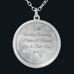 Custom Silver 25th Anniversary Gifts for Wife on Silver Plated Necklace<br><div class="desc">Custom Silver 25th Anniversary Gifts for Wife on Celebrate 25 years of love with a truly special gift that your wife will cherish forever. Our custom personalised silver 25th anniversary gifts feature a locket necklace that can be engraved with you and your wife's name, special date or message to make...</div>
