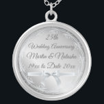 Custom Silver 25th Anniversary Gifts for Wife on Silver Plated Necklace<br><div class="desc">Custom Silver 25th Anniversary Gifts for Wife on Celebrate 25 years of love with a truly special gift that your wife will cherish forever. Our custom personalised silver 25th anniversary gifts feature a locket necklace that can be engraved with you and your wife's name, special date or message to make...</div>