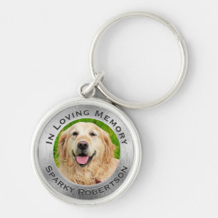 Custom Silver Dog Memorial Key Ring