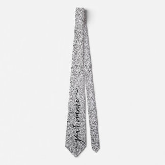 Custom Silver Glitter Sparkles Neck Tie