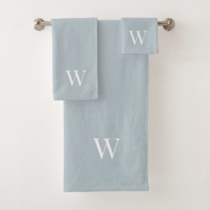 Custom silver Grey Monogrammed Towels 