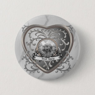 Custom Silver Jewel Fairy Heart 6 Cm Round Badge