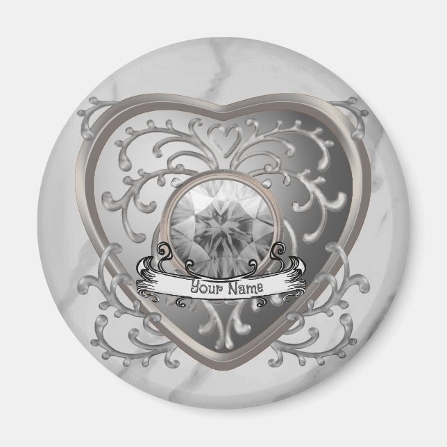 Custom Silver Jewel Fairy Heart magnet (Front)