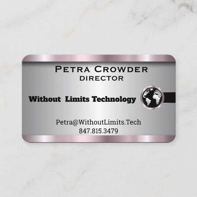 Custom - Silver, Rose Gold, Black Business Design Business Card (Front)