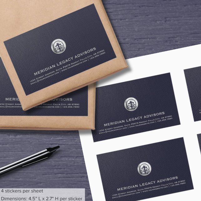Custom Silver Seal Logo Business Rectangular Label (Creator Uploaded)