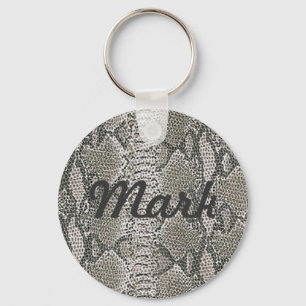 Custom Silver Snake Skin Key Chain