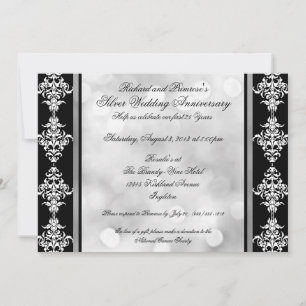 Custom Silver Wedding Anniversary Party Invites