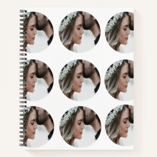 custom simple add circular photo collage add name  notebook