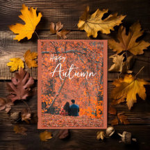Custom Simple Autumn Photo Holiday Cards