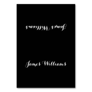 Custom Simple Black White Place Setting Cards