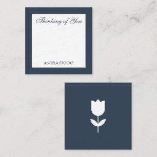 Custom Simple Blue Flower Enclosure Card