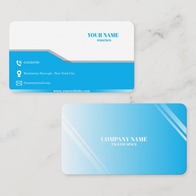 Custom Simple Business Card Corner (Front/Back)