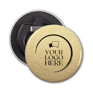 Custom simple clean business gold your logo here bottle opener