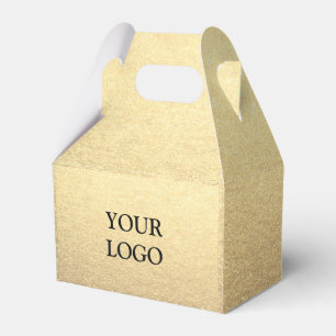 Custom Simple Clean Gold Business gift Logo Here Favour Box