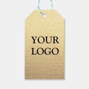 Custom Simple Clean Gold Business Your Logo Here Gift Tags