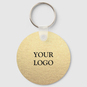Custom Simple Clean Gold Business Your Logo Here K Key Ring