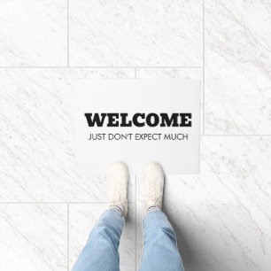 Custom Simple Cute Funny Modern Welcome Doormats
