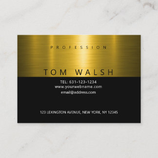 Custom Simple Elegant Gold Black Business Card