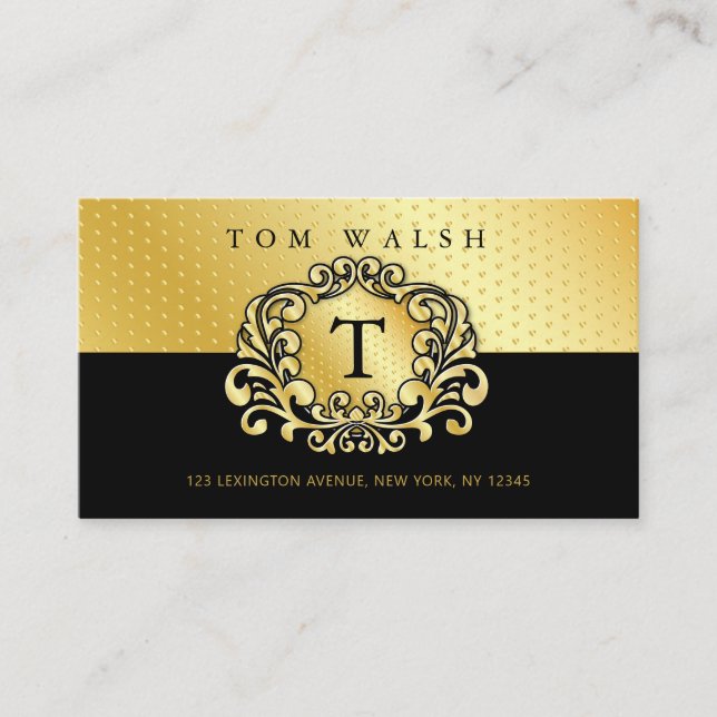Custom Simple Elegant Gold Speckle Business Card (Front)