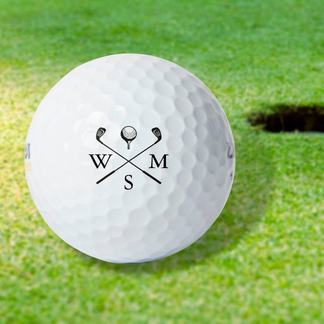 Custom Simple Elegant Monogram Initials Golf Balls (Creator Uploaded)