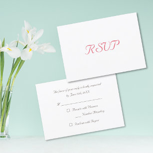 Custom Simple Elegant Party RSVP Invitation Card