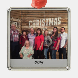 Custom Simple Family Photo Christmas Metal Tree Decoration