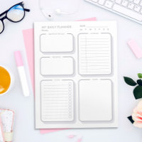 Custom Simple Grey Minimal Undated Daily Planner