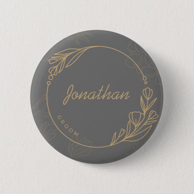 Custom Simple Groom Button (Front)